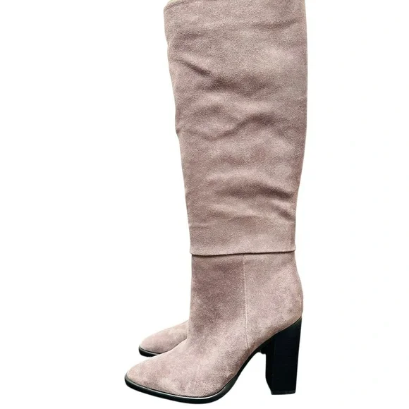 Marc Fisher LTD Gray Suede Tall Boots – Size 7M – Block Heel - Picture 6 of 15